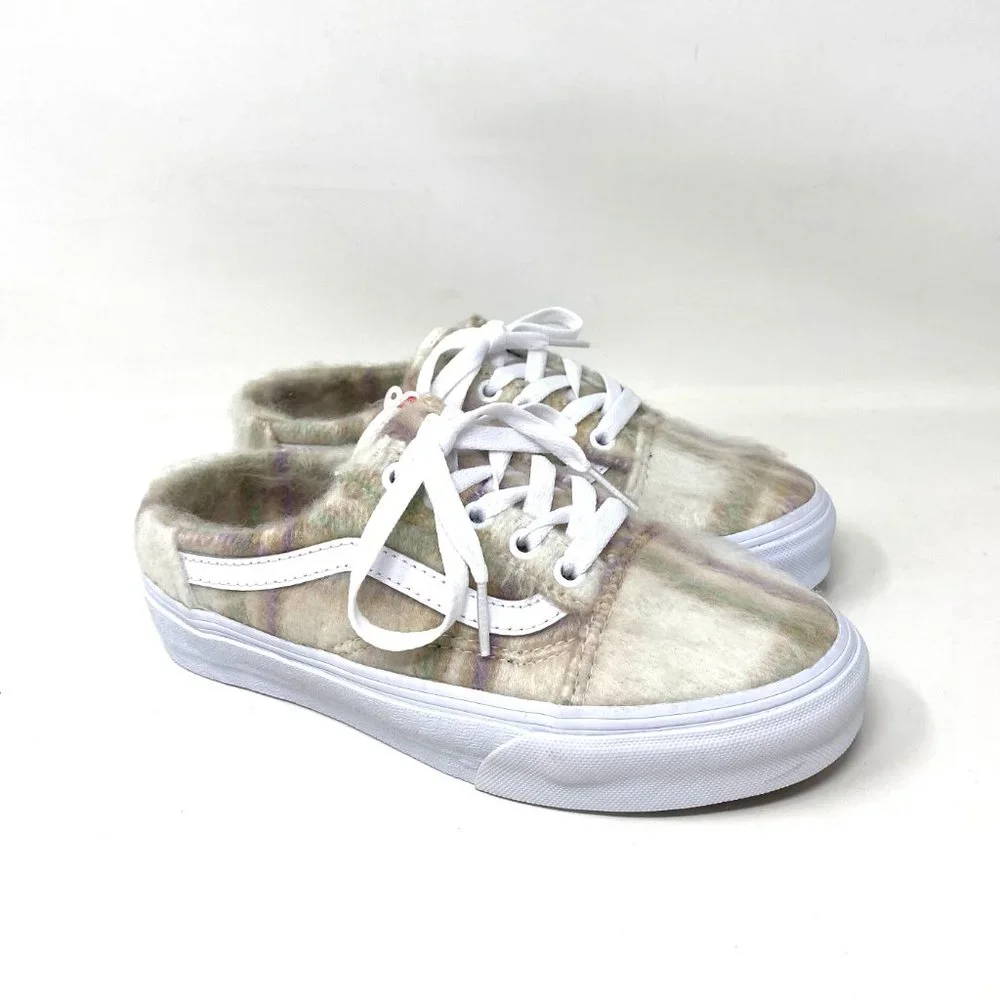 VANS Old Skool Mule Sneakers Soft Plaid Low Top Canvas Women's VN0A4P3Y98A